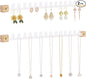 Wall Necklace Holder Hanging Jewelry Organizer 2 Pack Metal Necklace Organizer, Space-saving Jewelry Display for Necklaces & Earrings, Screws Included,White