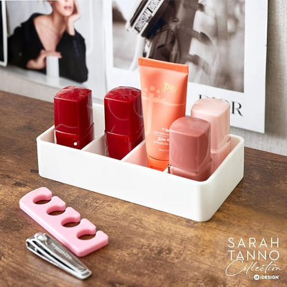 iDesign The Sarah Tanno Collection 4 Slot Silicone Cosmetic Drawer Organizer, White