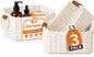 Storage Basket, Recycled Paper Rope Bathroom Basket Organizer, 3Pcs Small Baskets for Organizing, Mini wicker Basket for Decorative Storage Bins, Shelves, Bathroom, Cabinet - White