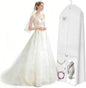 72" Wedding Dress Garment Bag with 10" Gusset & 4 Pockets - Extra Long Hanging Storage Cover for Bridal Gowns, Evening Dresses, and Formal Gowns, Travel Clothes Bag with Accessory Pockets