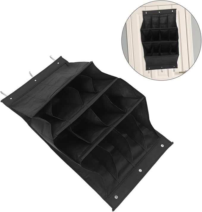 Ciieeo 12Grid Over the Door Shoe Organizer Wall Mounted Storage Rack for Shoes Accessories More Tool Installation for Narrow Doors Closets