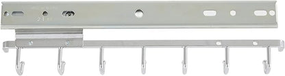 Rev-A-Shelf Sidelines 14" Pull Out Sliding Deluxe Belt, Scarf, Tie Accessory Organization Rack Holder Hanger with 7 Hooks, Chrome, CBRSL-14CR-1