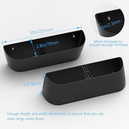 Wall Mounted Shoes Rack 6Pack with Sticky Hanging Strips, Plastic Shoes Holder Storage Organizer,Door Shoe Hangers (SM03-Black-6)