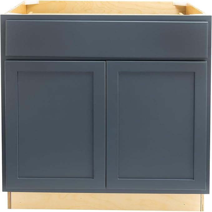 Quicklock RTA (Ready-to-Assemble) | Base Kitchen Cabinets - Shaker Style | Made in America (Needlepoint Navy, 36" Wx34.5 Hx24 D Base)