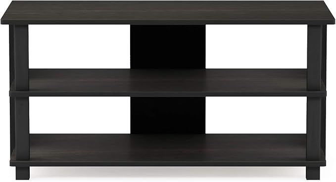 Furinno Turn-N-Tube Shoe Rack, 3-Tier Shoe Organizer, Shoe Storage with Compact Open Shelves, 15.5 x 31.5 x 15.7, for Closet Entryway, Office, Garage, Espresso/Black