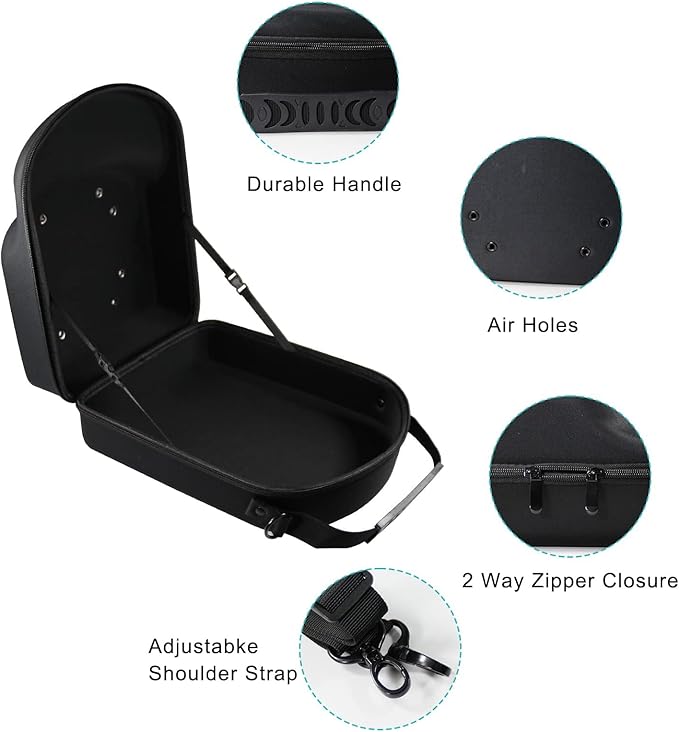 Hat Travel Case for Baseball Caps: 6 Hat Bag for Hat Storage, Hard hat carrier for travel with Handle & Adjustable Strap, Travel Essentials for Men