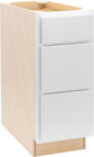 Quicklock RTA (Ready-to-Assemble) | Base Kitchen Cabinets - Shaker Style | Made in America (Pure White, 15" W x 34.5" H x 24" D 3 Drawer Pots and Pans)