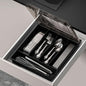 Utensil Tray with Lid, 6 Compartments Covered Silverware Organizer Case for Spoons Forks, Plastic Cutlery and Flatware Storage Box for Kitchen Drawer and Countertop(black)