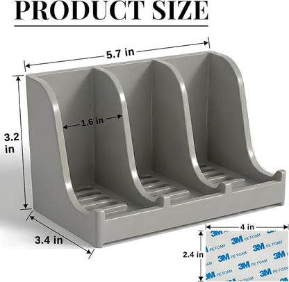 Soap Holder for Shower Wall, 3-Compartment Soap Dish for Shampoo, Conditioner and Body Soap, Fast Draining & Rust-Proof & Heavy Duty, Ultra-Strong Self Adhesive & Freestanding (Grey, No Label)