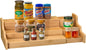Spice Rack Kitchen Cabinet Organizer- 3 Tier Bamboo Expandable Display Shelf Yellow