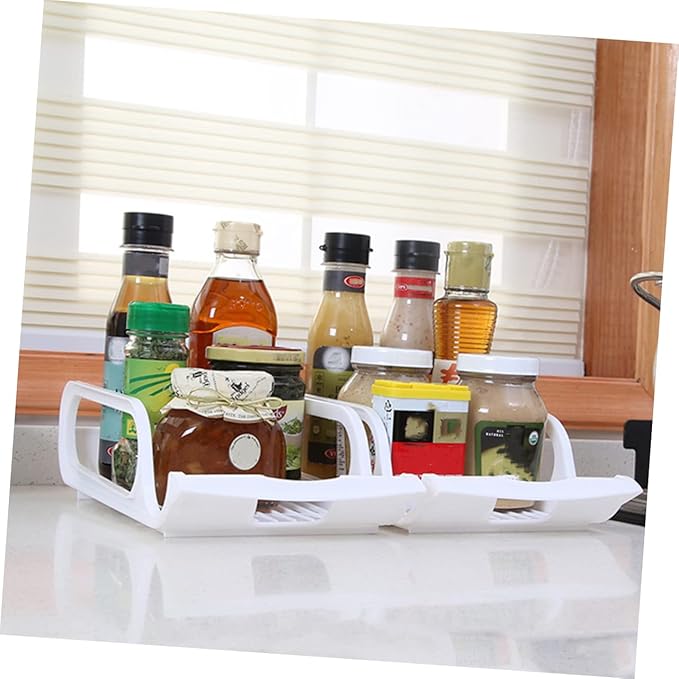 Beverage Stackable Rack 2pcs Refrigerator Drink Organizers for Fresh Storage