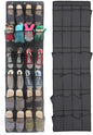 Over the Door Shoe Organizer, Hanging Shoe Rack for Door, Large Capacity Shoe Organizer Holder with 24 Large Pockets for Closet Storage, Clear Hanging Shoe Shelves Shoe Hanger Storage Organizer Bag (B)