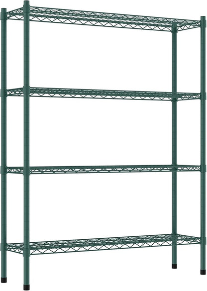 Commercial NSF Listed Green Epoxy Stationary Wire Shelving Kit 12" x 42" x 54", with 4 Shelves Perfect for Warehouse, Walk-in Refrigerator, Freezer, Grocery Store, Restaurant, Dishroom