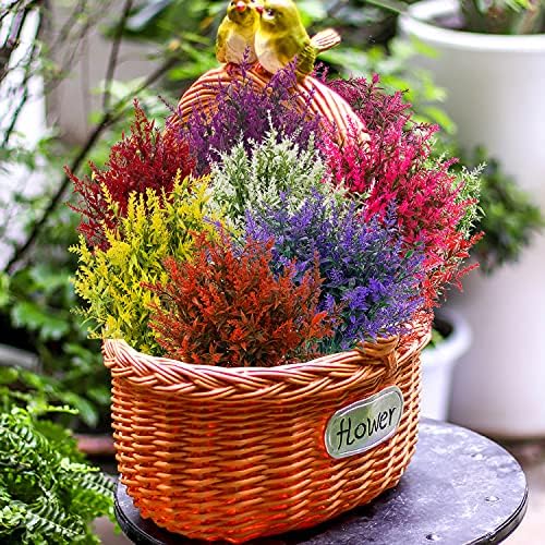 Artificial Outdoor Lavender Flowers,10 Bundles Artificial Flowers Outdoor,UV Resistant Fake Flowers,Outside Faux Plastic Flowers Shrubs for Indoor Outside Decorations(White) - Image 6