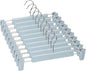 Skirt Hangers，Pants Hangers with Clips，360 ° Swivel Hooks Space Saving Hangers for Pants, Skirts, Clothes, Jeans (10Pack, Light Blue)
