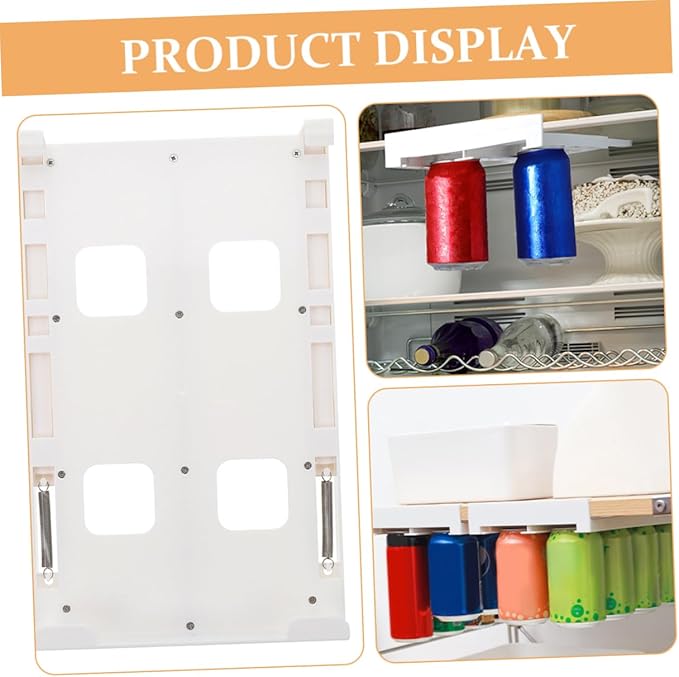 jojofuny 2pcs Fridge Can Organizer Rack for Diameter Soda Beer Cans Double Row Beverage Storage for Refrigerator Pantry -saving Design for Easy Access