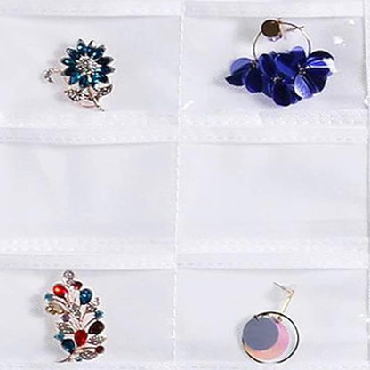 seven wolves Hanging Jewelry Organizer, Double Sided 40 Pockets, Jewelry Organizer, Necklace Holder Jewelry Chain Organizer for Brooch Earrings Necklace Bracelet Ring with Hanger, White