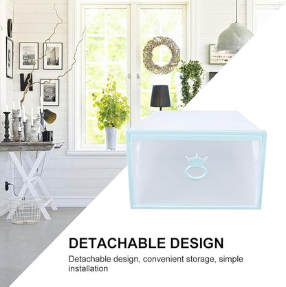 MAGICLULU Thickened Plastic Shoes Box 33x23x14cm Drawer-style Shoe Storage Container Stackable Organizer for Men and Women