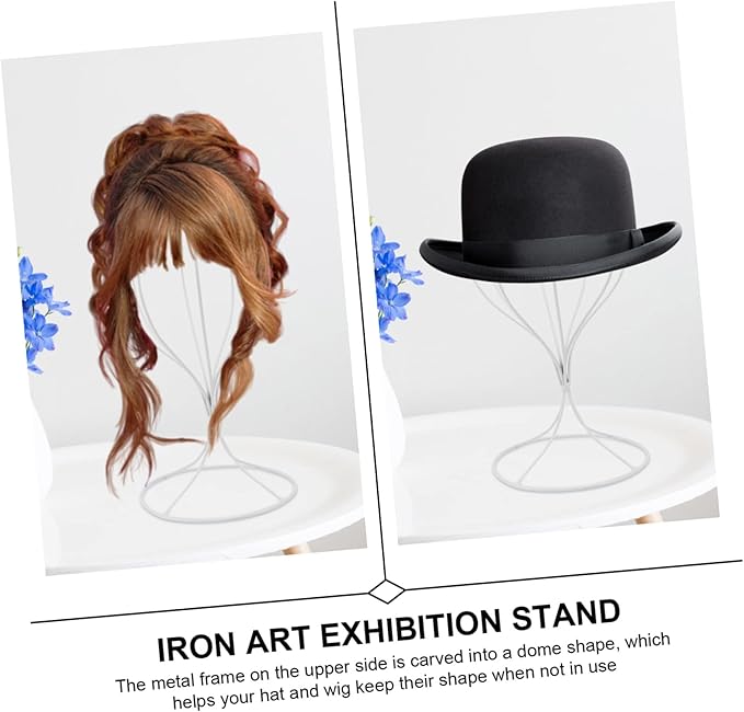 Garneck 1pc Wrought Iron Hat Rack Table Top Display Stand Black Desk Organizer Portable Tripod Wig Storage Stand Hat Shaping Rack Wig Holder Displaying Iron Hat Stretcher Display
