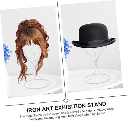 Garneck 1pc Wrought Iron Hat Rack Table Top Display Stand Black Desk Organizer Portable Tripod Wig Storage Stand Hat Shaping Rack Wig Holder Displaying Iron Hat Stretcher Display