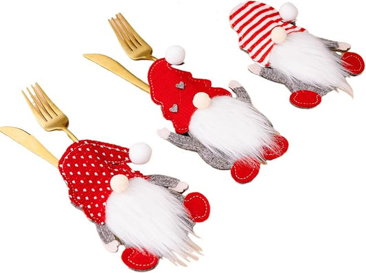 Christmas Silverware Holder Festive Cutlery Bags for Party Adorable Table Decor Compact