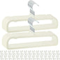 Pants Hangers Space Saving, 30 Pack Velvet Hangers for Closet with 30 Hooks, Strong Durable Non Slip Slim Clothes Hanger, Ultra Soft Flocked Hanger for Pants, Shirts, Bra, Shorts (Cream)