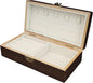 Handmade Wood Jewelry Box - Stylish Wood Travel Organizer for Women & Men, Unique Gift Ideas for Rings, Earrings, Necklaces & Bracelets, Flame Work Finish （Brown）