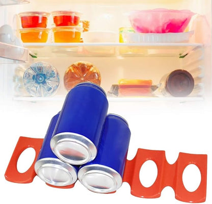 4pcs Silicone Bottle Stacking Mat, Refrigerator Organizer Holder Rack to Stack Bottles Foldable Bottle Stacker Can Holder Rack Space Saver Organizer for Bottles, Cans, Beer, Soda