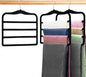 2-Pack Velvet Pants Hangers - Space Saving Multi-Layer Non-Slip Closet Organizers for Jeans, Trousers & Scarves - Ideal Dorm Room Storage Solution for Small Spaces