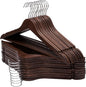 Solid Wooden Hangers 20 Pack, Wood Suit Hangers with Extra Smooth Finish, Precisely Cut Notches and Chrome Swivel Hook, Wooden Clothes Hangers for Shirt Coat Jacket Dress