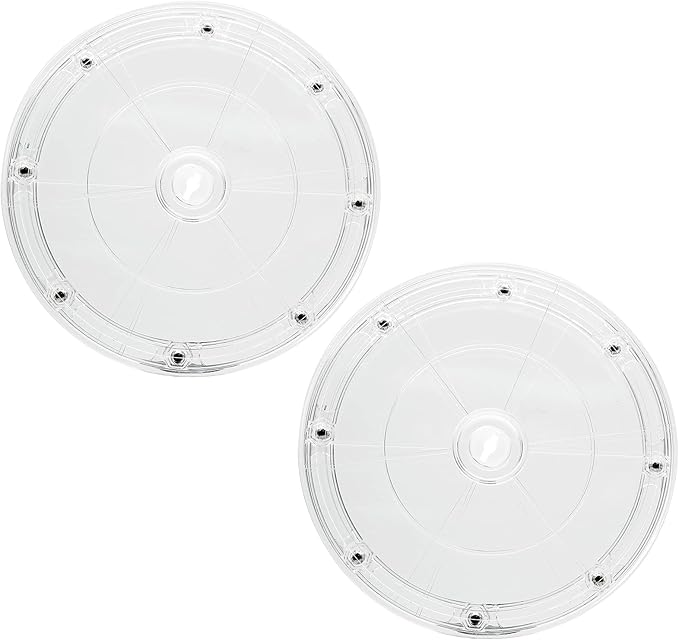 2Pcs 7” Clear Acrylic Turntable Organizer, Rotating Organizer Swivel Plate for Bathroom Kitchen Cabinet Table Spice Rack Cake Pantry