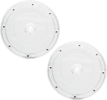 2Pcs 7” Clear Acrylic Turntable Organizer, Rotating Organizer Swivel Plate for Bathroom Kitchen Cabinet Table Spice Rack Cake Pantry