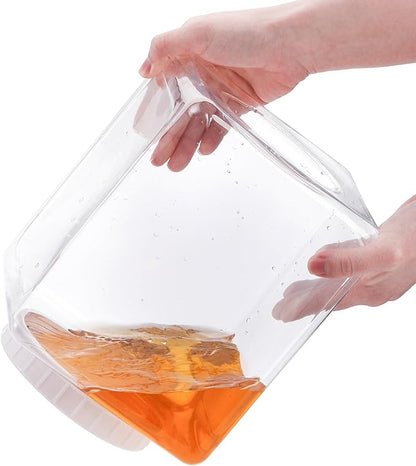 Elsjoy 2 Pack 1.3 Gallon Large Plastic Storage Jars with Screw-on Lids, Wide Mouth Airtight Clear Kitchen Food Containers for Dry Food, Candy, and Snacks