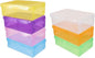 7pcs Stackable Plastic Sneaker Storage Boxes Thickened Shoe Organizer Lid for High Heels Boots Accessories Transparent Design for Neat Home Organization
