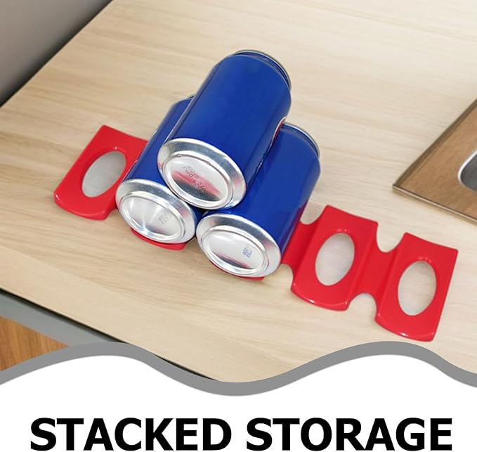 KICHOUSE 2pcs Silicone Wine Stacker - Beer Can Rack Bottle Stacking Mat Wine Holder Holder Rack To Stack Bottles Cans Beer Soda Red Black