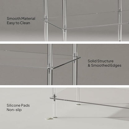 Aquiver 9 Tiers Acrylic Shoe Rack - Large Capacity Two Rows Shoe Organizer - Tall Boot Storage Shelf for Entryway, Closet, Garage, Bedroom, 28-32 Pairs, 36.2'' L x 11.8'' W x 59.6'' H