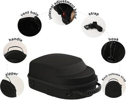 Black Hat Travel Case,Hat Case for Baseball Caps with Carry Handle and Adjustable Shoulder Strap Travel Hat Box for Travel and Home Storage