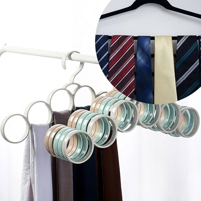 Scarf Organizer,Scarf Hangers for Closet,Scarf Ring Hangers Smooth Round Holder, Space Saving Plastic Scarf Hangers Towel Holders Closet Organizer for Scarves, Ties, Shawls, Belts (1pcs Random Color)