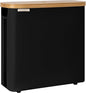 StorageWorks Large Toilet Paper Storage with Bamboo Lid, Toilet Paper Holder Basket for Up to 12 Mega or 16 Regular Size Rolls, Paper Storage Baskets for Bathroom, Black, 1 Pack