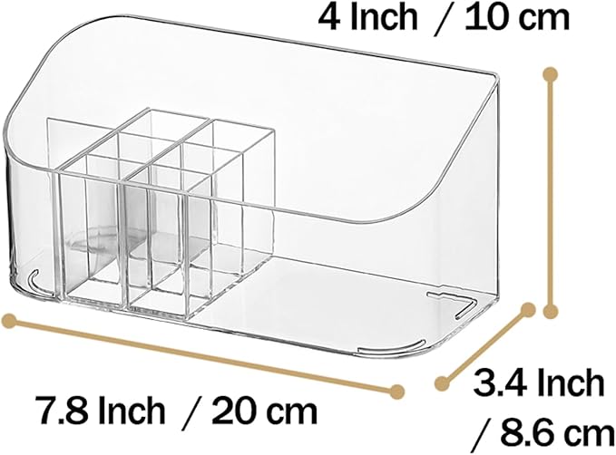 Bathroom Counter Shelf Vanity Trays, Makeup Organizer Tray with 9 Compartments, Trays Holders for Medicine Bathroom Cabinet, Clear