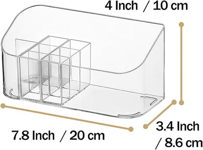 Bathroom Counter Shelf Vanity Trays, Makeup Organizer Tray with 9 Compartments, Trays Holders for Medicine Bathroom Cabinet, Clear