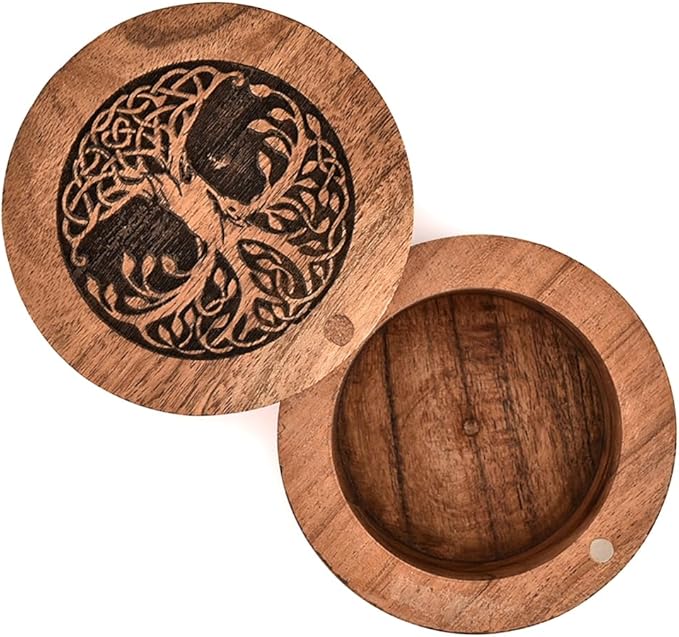 Kaizen Casa Spice Cellar Acacia Wood Wooden Salt Pinch Bowls | Wood Salt Pepper Keeper, Spice Bowls for Cooking,Sugar Holder for Kitchen (3.5" X 3.5" X 2.5")