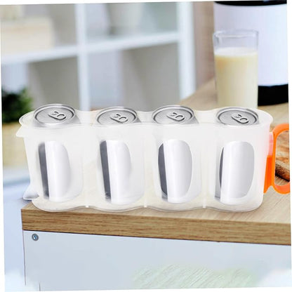 Cabilock Soda Can Organizer Stackable Beverage Storage Bin for Refrigerator Canned Food Dispenser Holder for Kitchen and Bar Orange Space-Saving Design