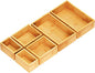 SpaceAid 6 Pcs Bamboo Drawer Organizer Storage Box Set, Multi-Use Drawer Organizer Bin for Kitchen, Bathroom, Office Desk and Makeup (6 Boxes)