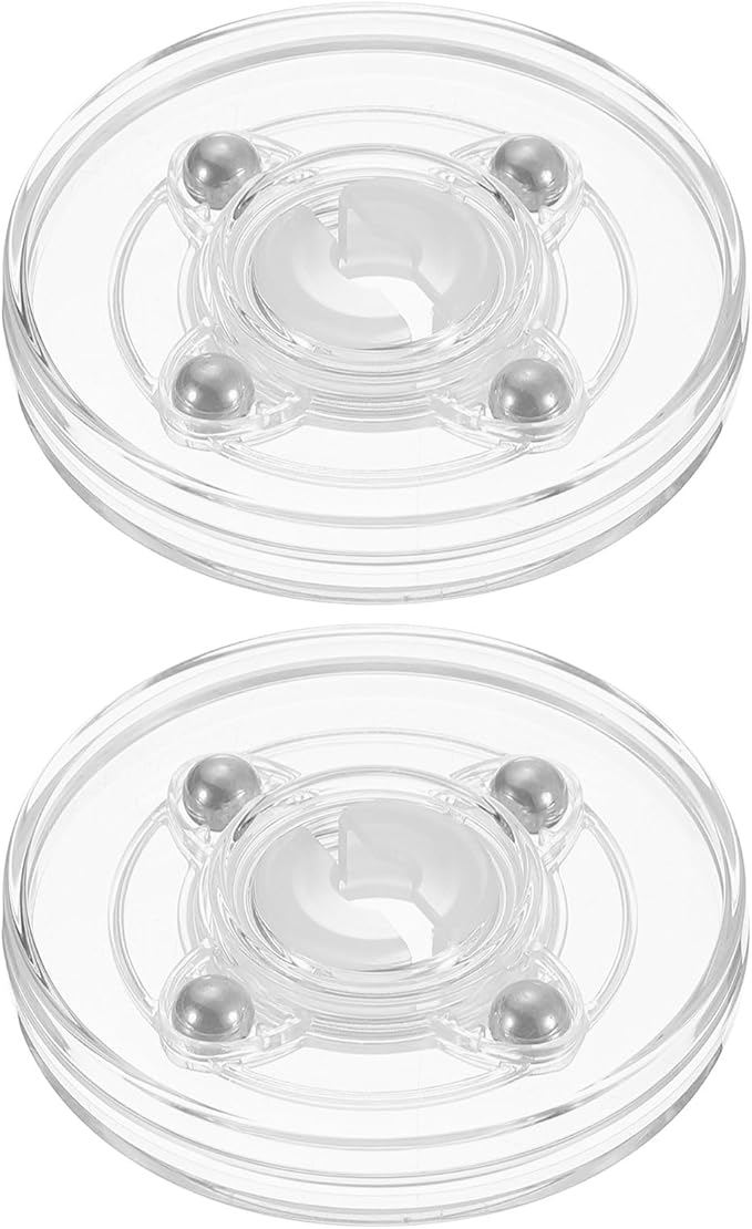 uxcell 2Pcs Acrylic Lazy Susan Turntable, 2.5 Inch Clear Turntable Organizer Ball Bearing 360 Degree Rotating Tray for Spice Rack Table Cake Kitchen Pantry Decorating Bathrooms