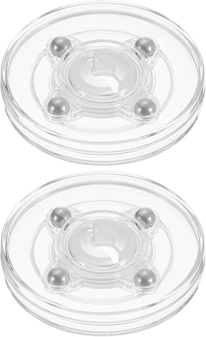 uxcell 2Pcs Acrylic Lazy Susan Turntable, 2.5 Inch Clear Turntable Organizer Ball Bearing 360 Degree Rotating Tray for Spice Rack Table Cake Kitchen Pantry Decorating Bathrooms