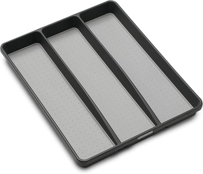 madesmart Classic Utensil Tray - Granite | CLASSIC COLLECTION | 3-Compartments | Kitchen Organizer | Non-slip Lining and Rubber Feet | Easy to Clean | BPA-Free Large