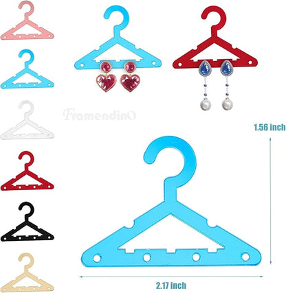 Framendino, 42 Pack Clothes Hanger Earring Holder Mini Rack Jewelry Display Dangle Hanging Organizer for Retail Show