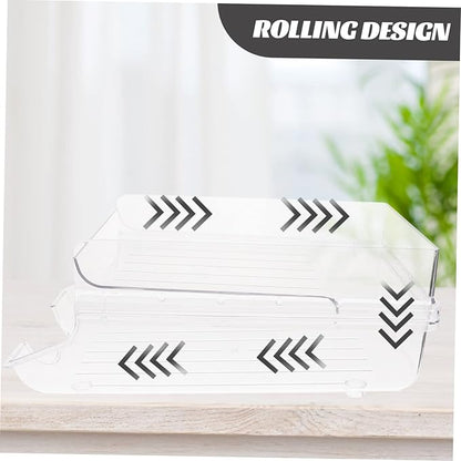 Zerodeko Refrigerator Beverage Storage Rack Carbonated Drinks Rolling Dispenser for Easy Access and Organization Kitchen and Fridge Capacity Can Organizer for Efficient Beverage Storage