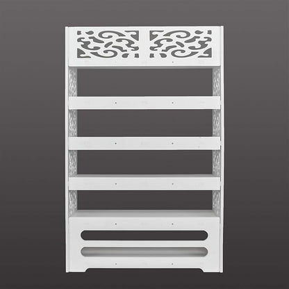 6 Tier Wood-Plastic Board Shoes Rack,Narrow Vertical Shoes Rack,Freestanding Shoe Organizer Shelf,Shoe Rack Storage Organizer,with Shelves,for Closet, Entryway, Front Door Entrance, Hallway (White)